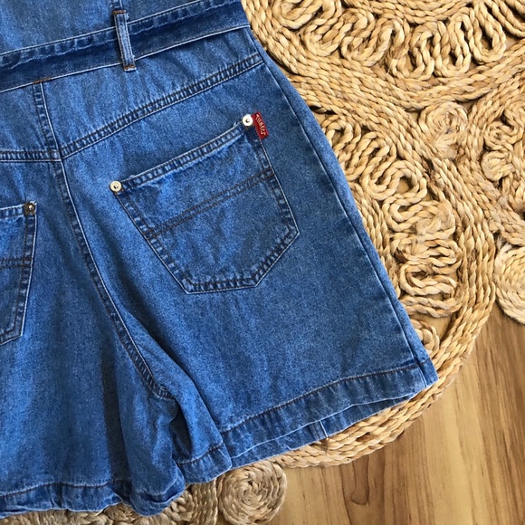 Vintage 90s denim romper skort mini dress - Picture 7 of 8